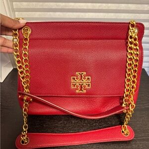 Tory Burch Red Chelsea Flap Shoulder Bag